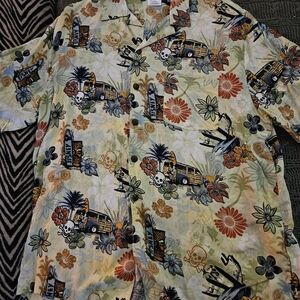 Disney Floral and Surfboard Print Shirt